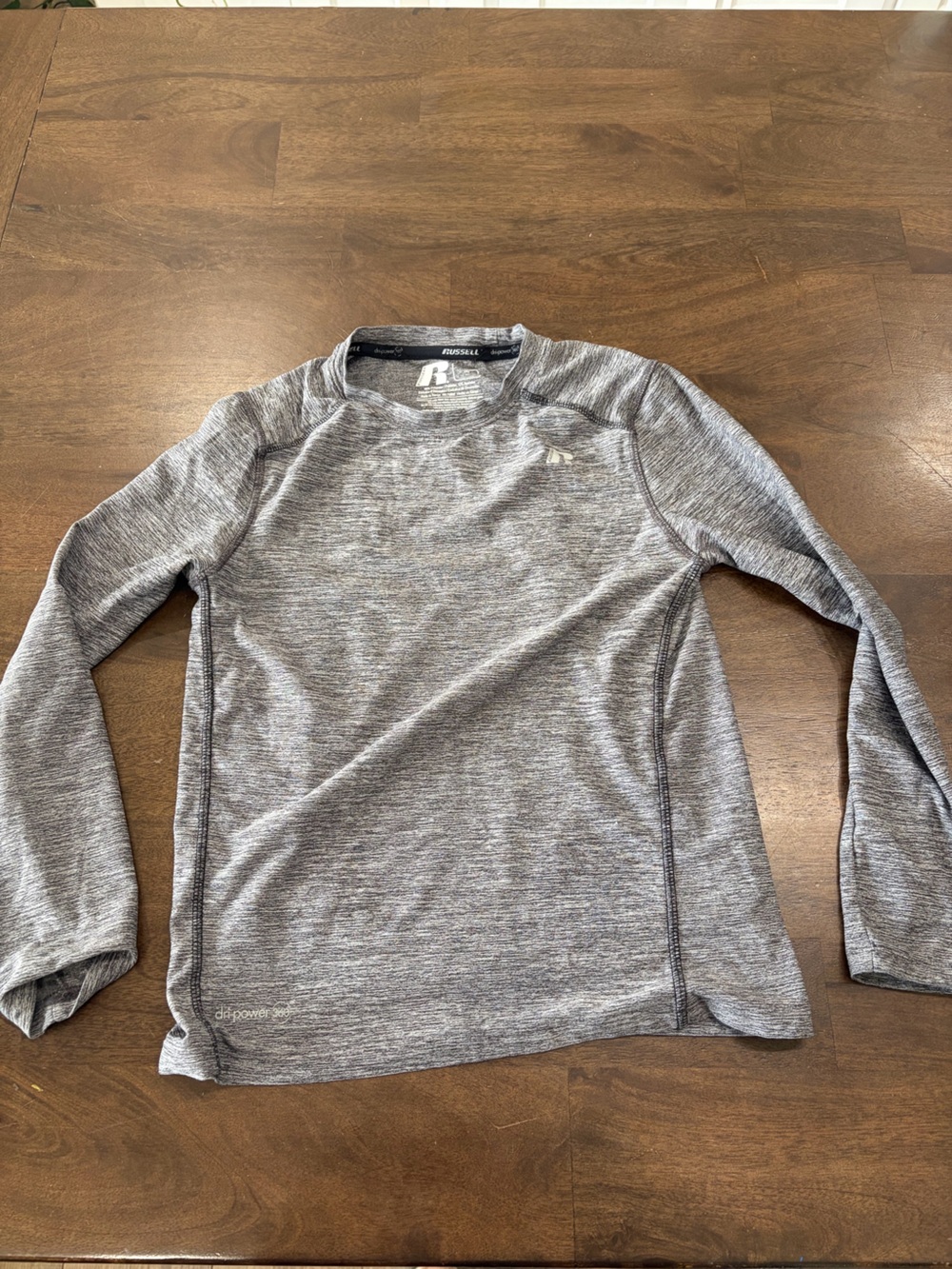 Russell Athletic Youth Long-Sleeve Heather Gray Performance Tee